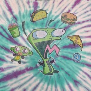 Invader Zim Tie Dye T Shirt Men's 2XL Green Purple Nickelodeon Cartoon